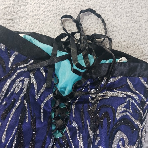 David's Bridal Strapless Ombre Party Dress Size 8 – Style 14085D Glitter Swirl - Picture 3 of 8